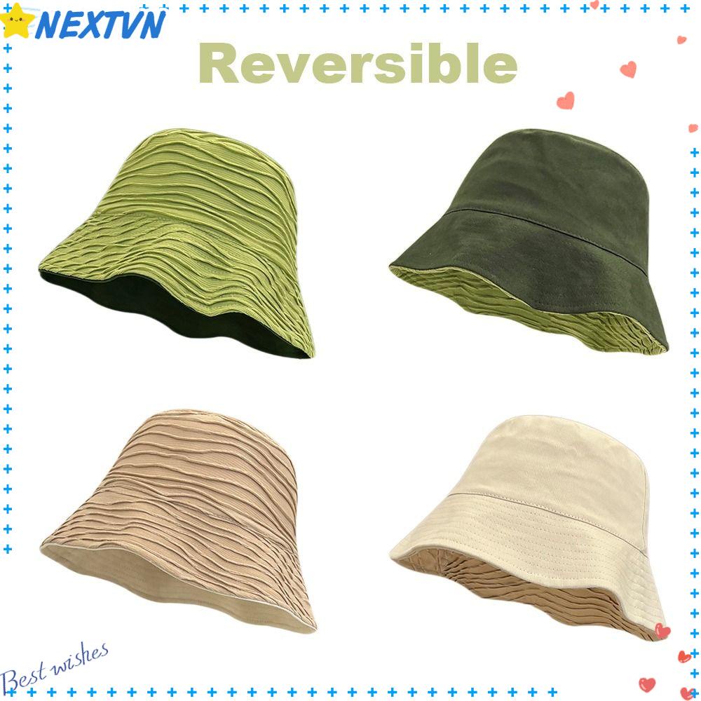 NEXTVN Nón Vành Cotton Hai Mặt Thời Trang Đi Bộ Đường Dài Phong Cách Hawaii