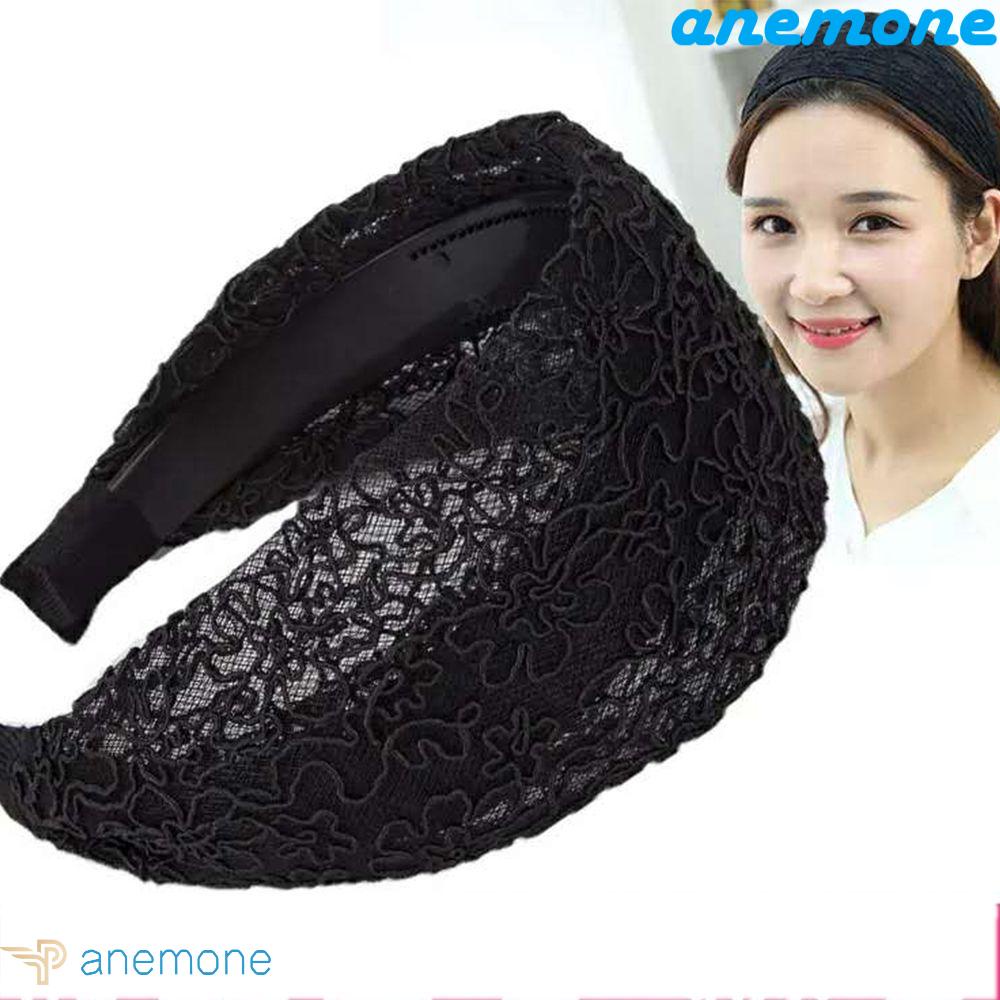 ANEMONE Băng Đô Cài Tóc Bản Rộng Bằng Nhựa Resin Họa Tiết Hoa Đơn Giản Thời Trang Phong Cách Hàn Quốc