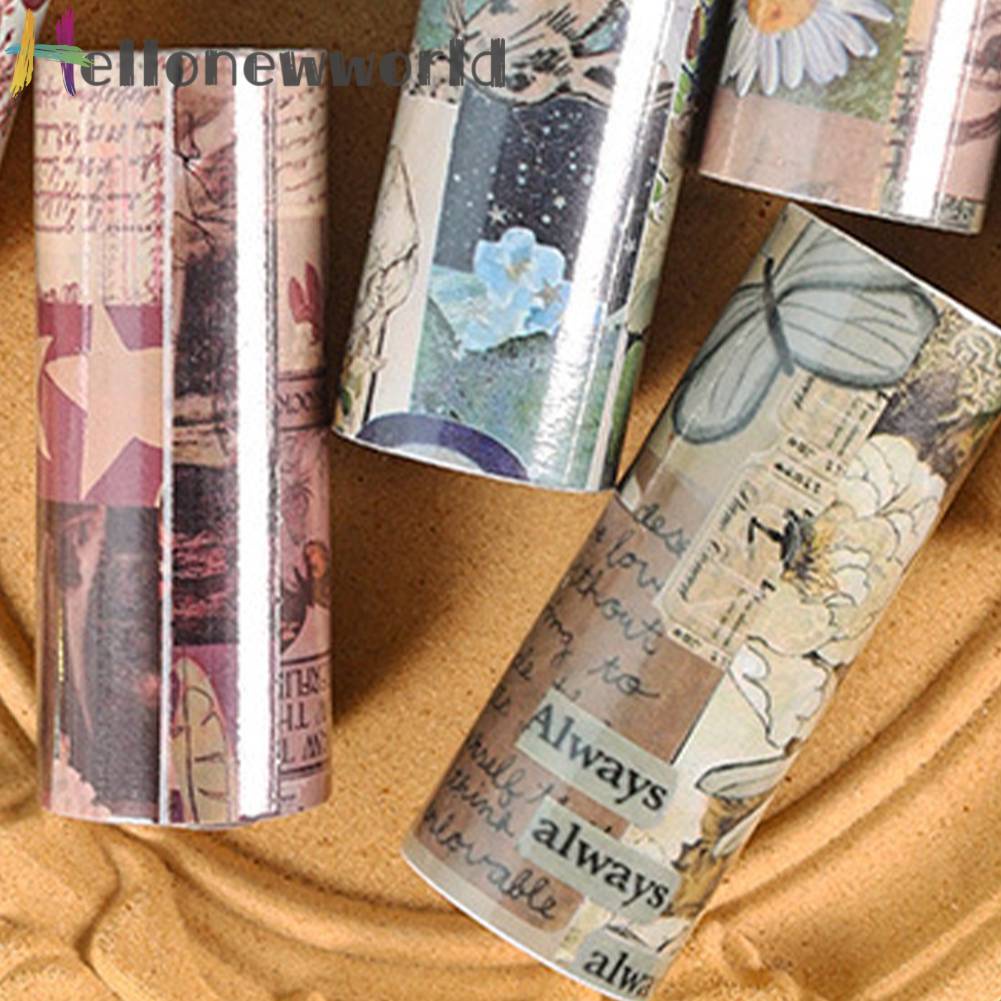 Cuộn Băng Keo Washi Nhiều Màu Phong Cách Vintage