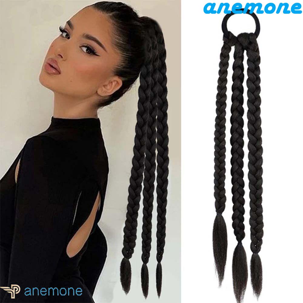 ANEMONE Bím Tóc Giả Kiểu Thắt Bím Bằng Sợi Cao Su Chịu Nhiệt Độ Cao Thời Trang