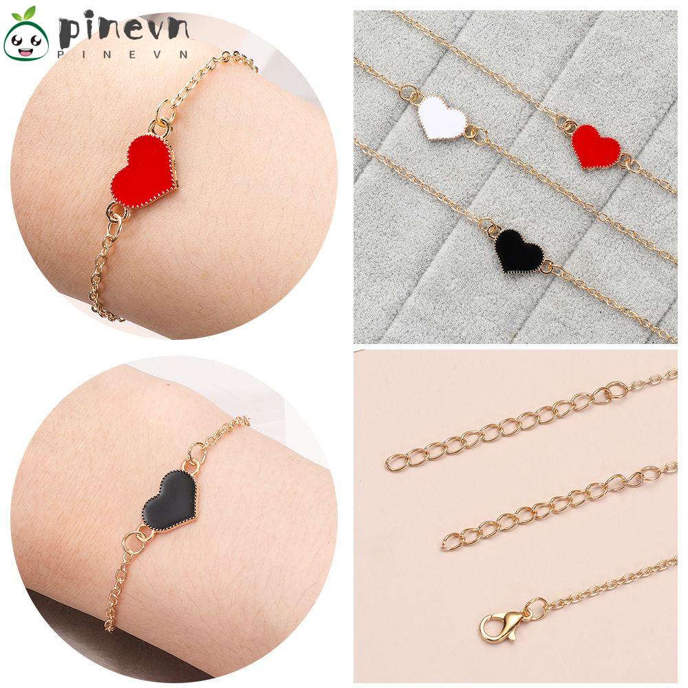 PINEVN Vòng Tay Mặt Hình Trái Tim Cho Nữ