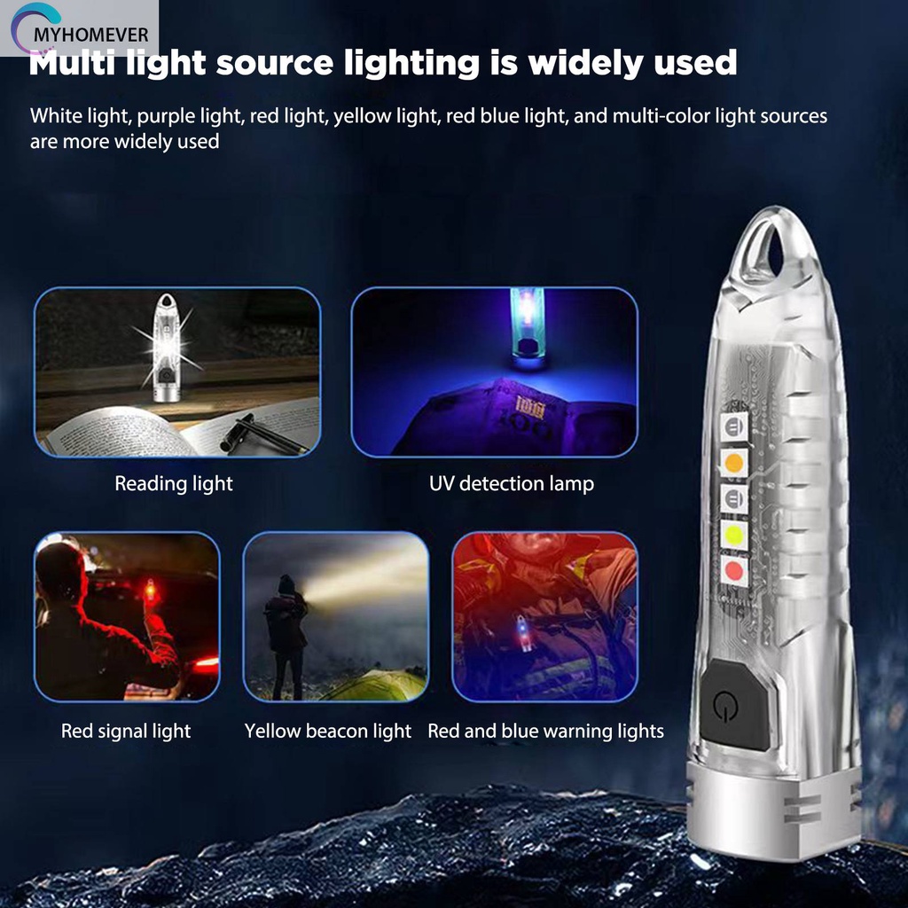 Móc Khóa Đèn Pin Mini USB Loại C Phát Hiện Tia UV