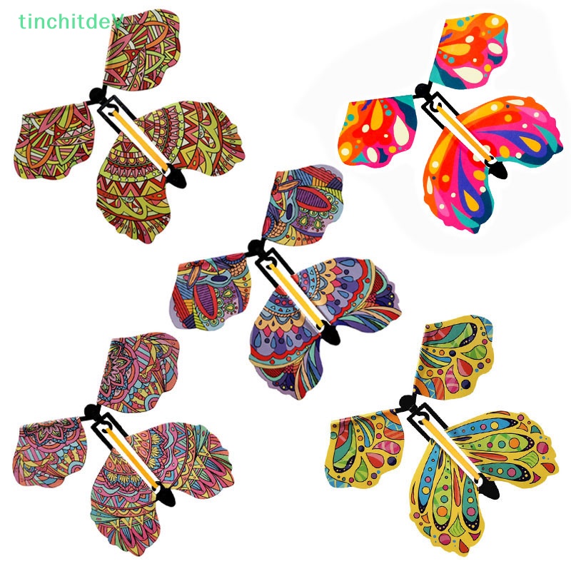 [TinchitdeV] Set 5 Đồ Chơi Đánh Dấu Trang Sách Hình Cánh Bướm Bay Bằng Cao Su Dùng Làm Quà Tặng Sinh Nhật Cho Bé [Mới]