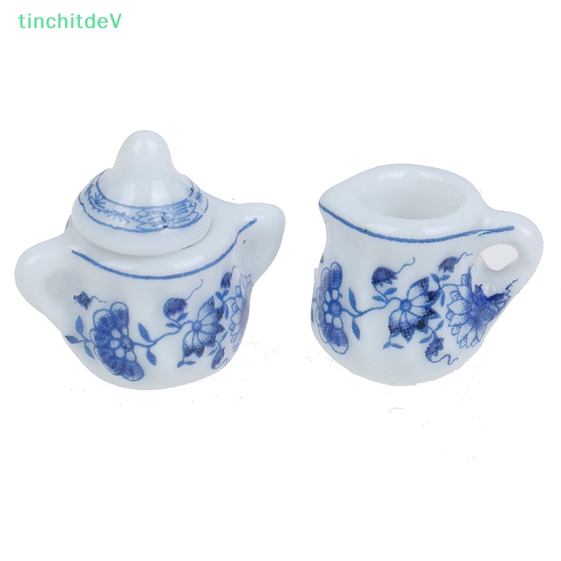 [TinchitdeV] Set 15 Ly Uống Trà / Cà Phê Bằng Sứ Màu Xanh Dương Thu Nhỏ Xinh Xắn 1: 12