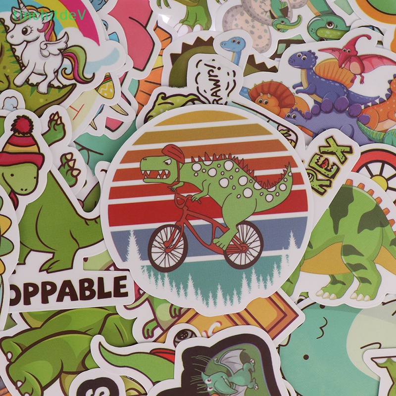 [TinchitdeV] 50 Miếng Dán Hình Khủng Long Hoạt Hình Dễ Thương Trang Trí Laptop Điện Thoại Ván Trượt Xe Hơi [Mới]