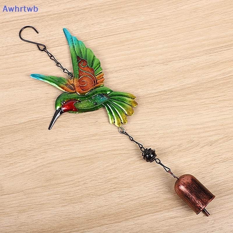 Chuông Gió Hình Chim Ruồi Bằng Kim Loại Thủy Tinh Treo Trang Trí Sân Vườn Mới