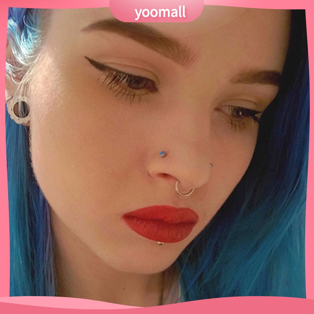 1 Khuyên Mũi / Môi Bằng Thép Không Gỉ 16G 14G