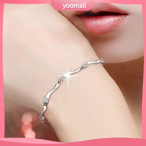 Vòng Tay Bạc 925 Đính Đá Pha Lê Hợp Thời Trang Cho Nữ