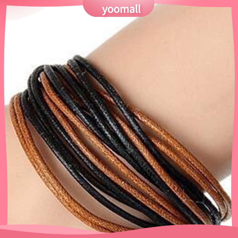 Vòng Tay Dây Sáp Nhiều Lớp Phong Cách Dân Tộc Hợp Thời Trang Cho Nam Và Nữ