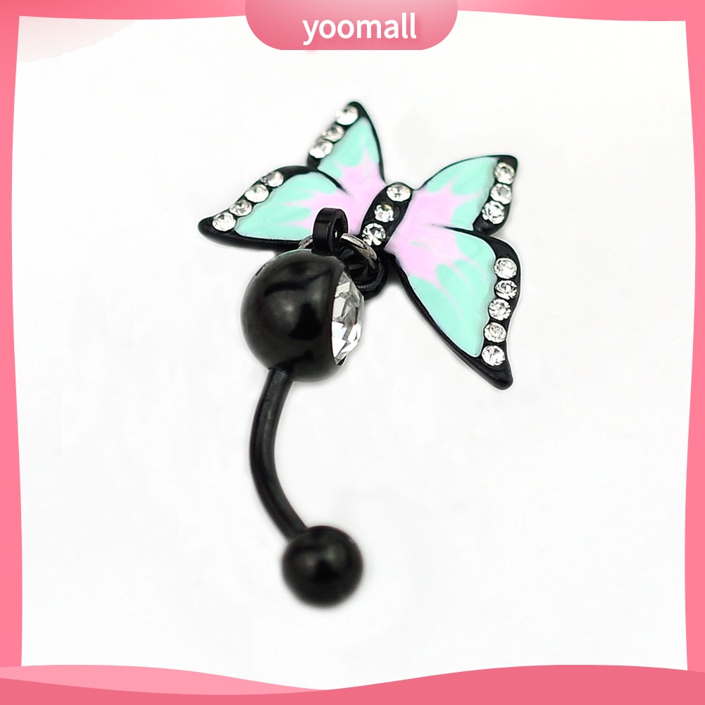 Khuyên Rốn Hình Con Bướm Đính Đá Nhân Tạo Thời Trang