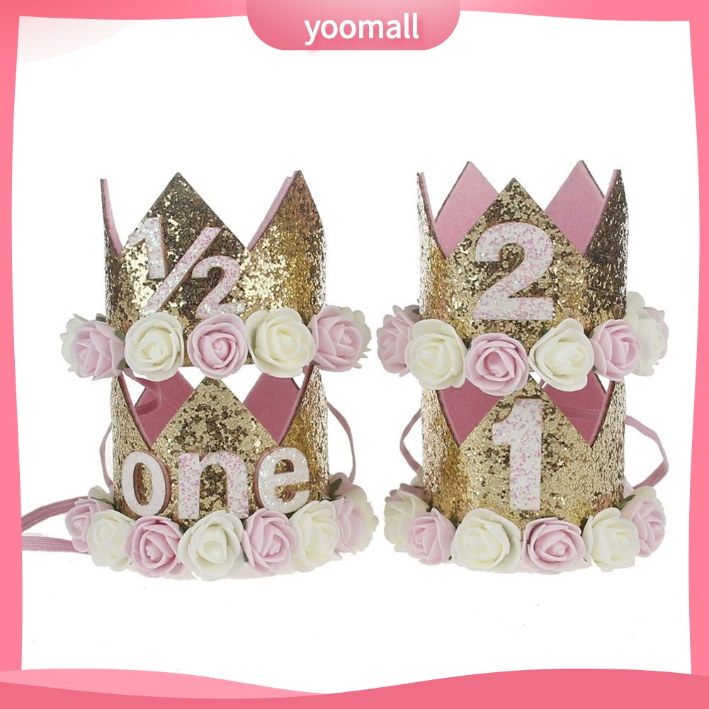 Băng Đô Cài Tóc Hình Vương Miện Đính Kim Sa Lấp Lánh Cho Bé Gái