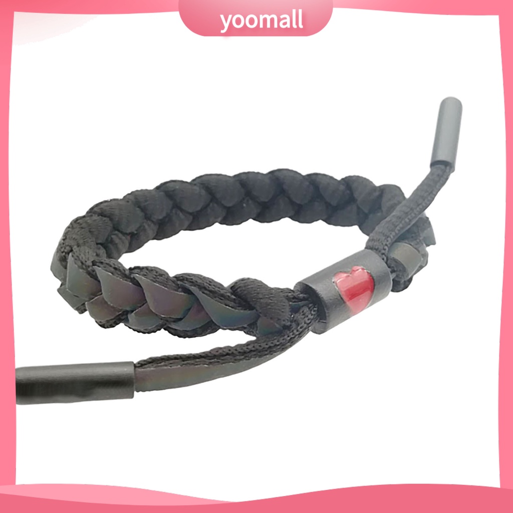 [YM] Vòng Đeo Tay Bện Dây Giả Da Thủ Công Phản Quang Thời Trang Cho Bữa Tiệc