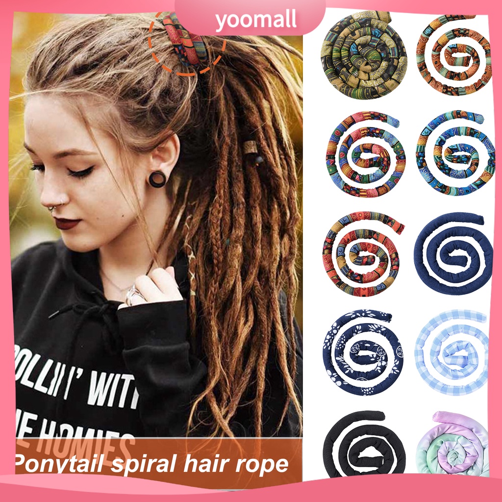 Giá Đỡ Dây Buộc Tóc Đuôi Ngựa Bằng Dây Sắt Linh Hoạt In Họa Tiết Thổ Cẩm Cổ Điển