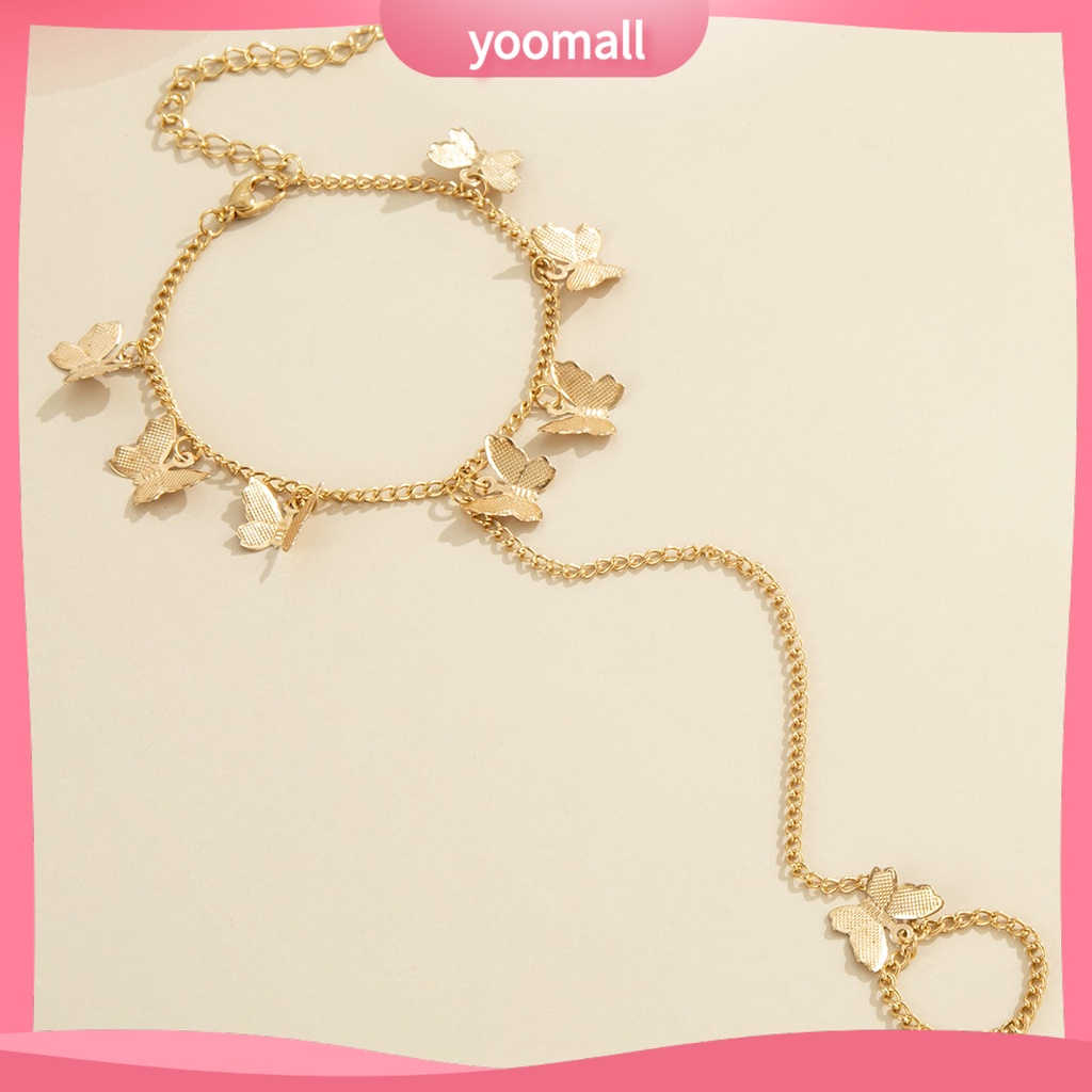 Nhẫn Hình Bướm Bằng Thép Không Gỉ Màu Sắc Đơn Giản Dành Cho Nữ