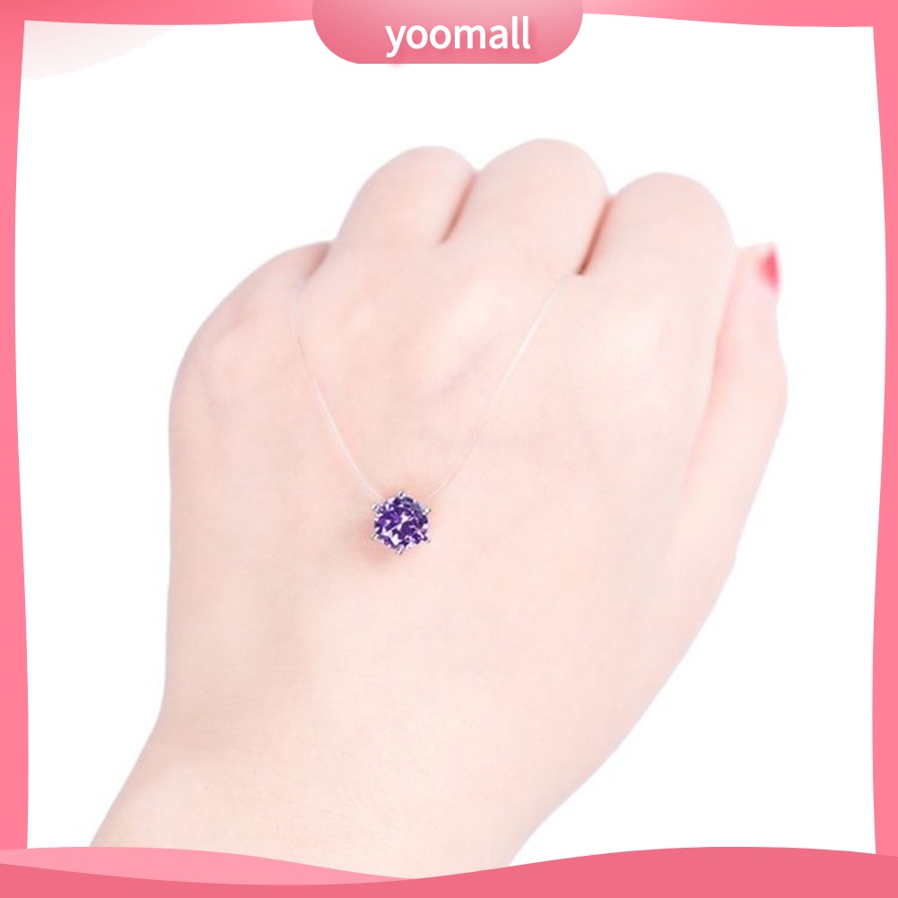 Vòng cổ Mặt Đá Zircon Trong Suốt Thời Trang Cho Nữ