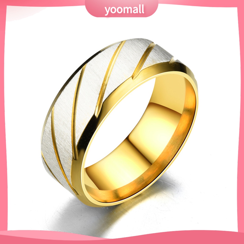 Nhẫn Cặp Bằng Thép Không Gỉ Họa Tiết Hình Học Dễ Phối Đồ