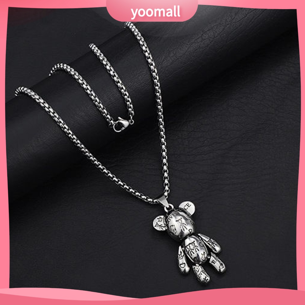 [YM] Vòng cổ Mặt Hình Gấu Robot Bóng Cao Có Thể Di Chuyển Không Gây Dị Ứng Thời Trang Punk Hip Hop Làm Quà Tặng Cho Bữa Tiệc