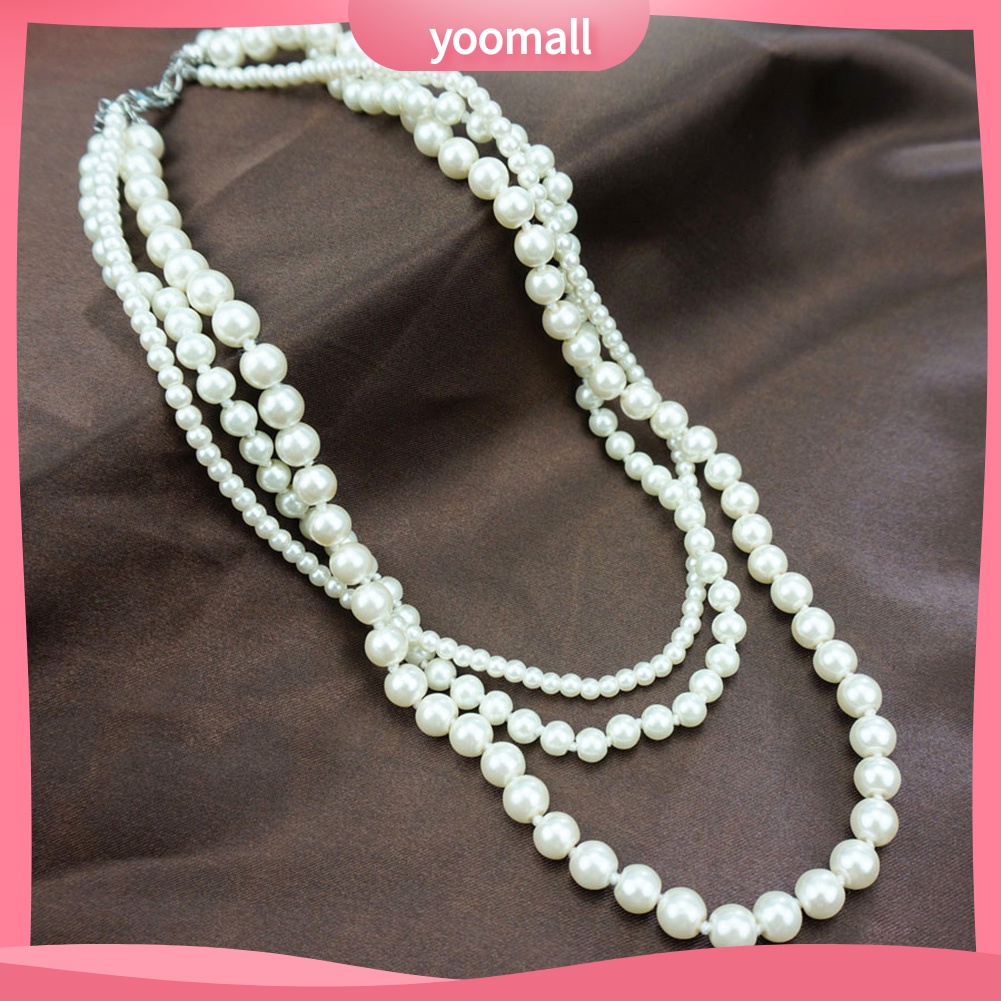 Vòng cổ Nhiều Lớp Đính Ngọc Trai Nhân Tạo Thời Trang Dành Cho Nữ