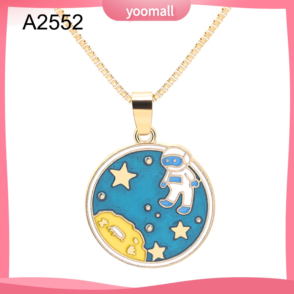 Vòng cổ Mặt Trăng Sao Tráng Men Thời Trang Cho Nữ