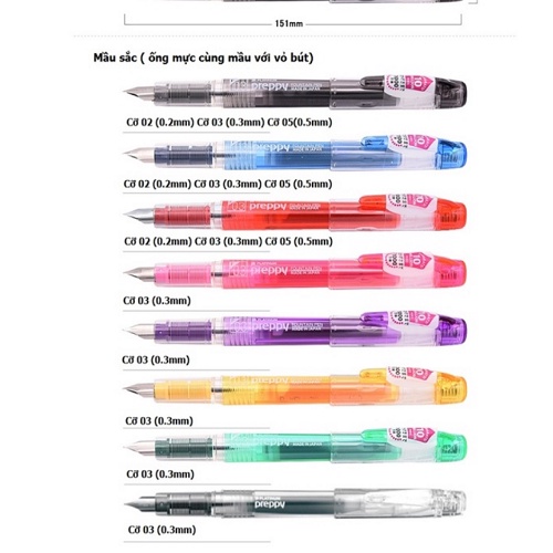 Bút Máy Nhật Preppy 02 Siêu Bền nét mảnh luyện chữ đẹp - Viết êm, trơn và sạch sẽ - viết chữ đẹp