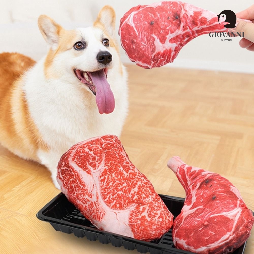 GIOVANNI Steak Đồ Chơi Mô Phỏng Bằng Cotton Oxford Chống Cắn Làm Sạch Răng Cho Thú Cưng