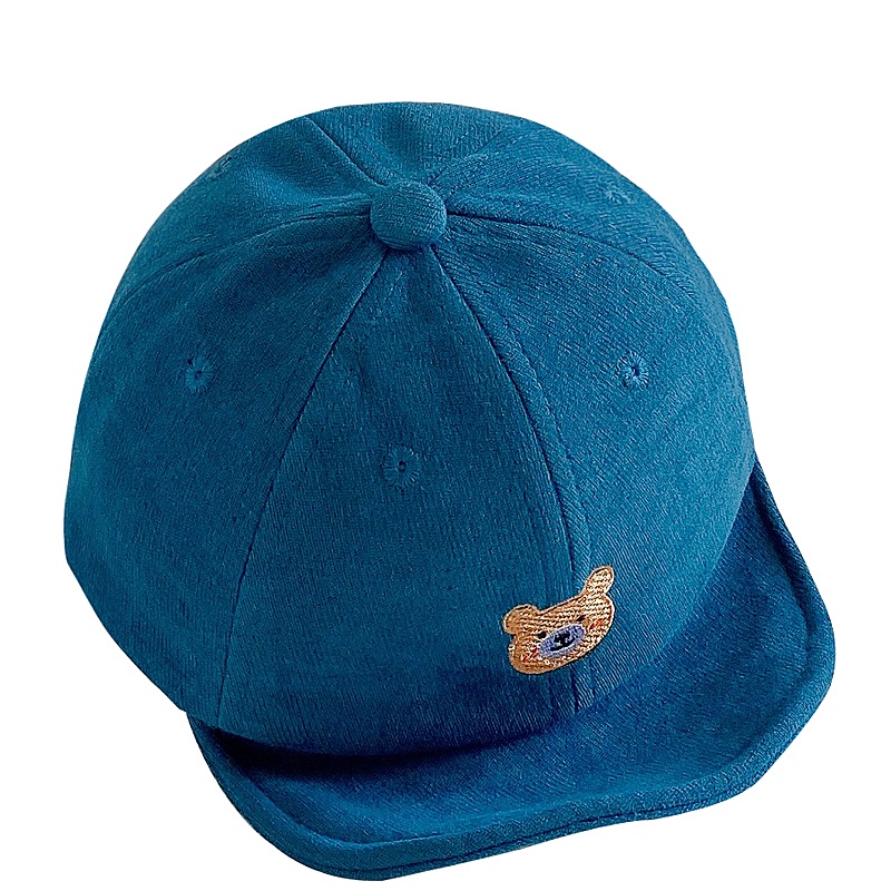 Mũ Lưỡi Trai Da Lộn Vành Ngắn In Hình Gấu Dễ Thương Cho Bé