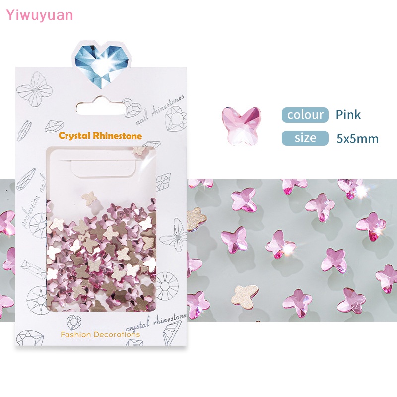 Bộ 100 Phụ Kiện Trang Trí Móng Tay Hình Bướm 3D DIY Mới