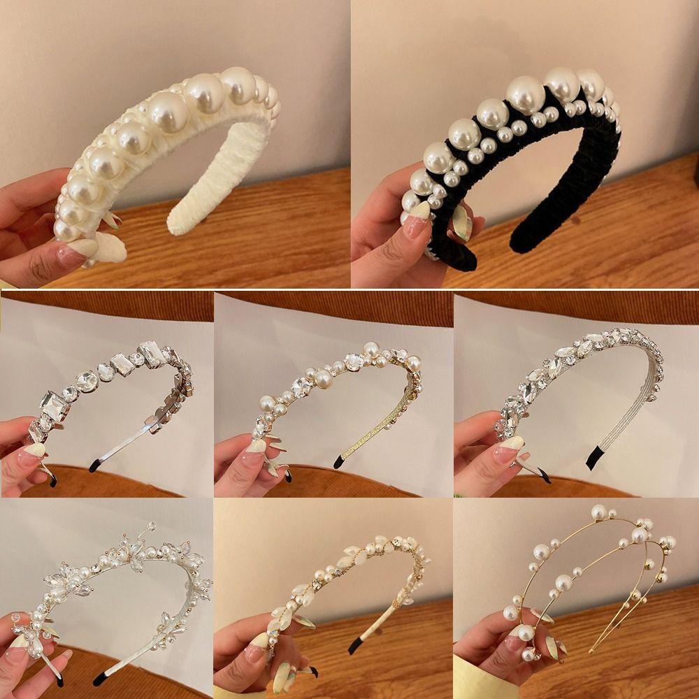 Băng Đô Cài Tóc Đính Đá Phong Cách Retro Thanh Lịch Mới Cho Nữ