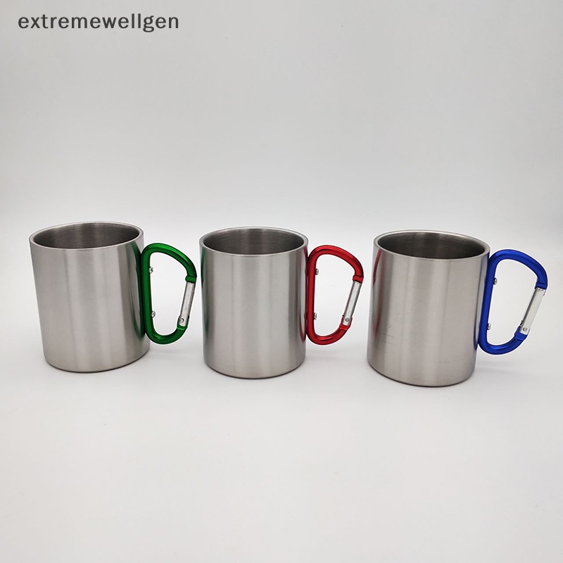 Cốc Uống Nước Hai Lớp Bằng Thép Không Gỉ Chịu Nhiệt 220 / 300ml Isolag Có Móc Treo