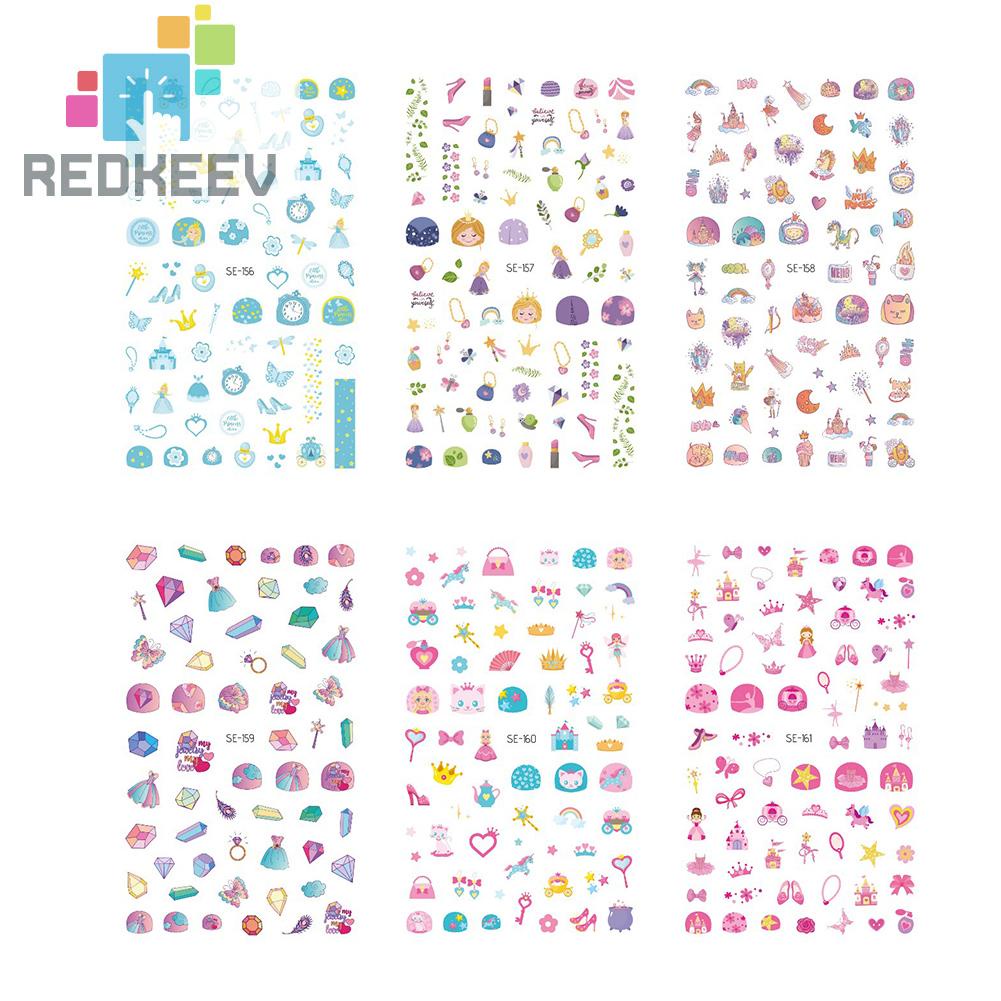 Bộ 12 Miếng Dán Trang Trí Móng Tay DIY Họa Tiết Hoạt Hình Dễ Sử Dụng