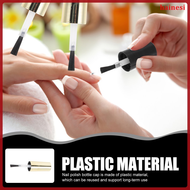 Set 10 Vỏ Bọc Chai Sơn Móng Tay Kèm Cọ Thay Thế