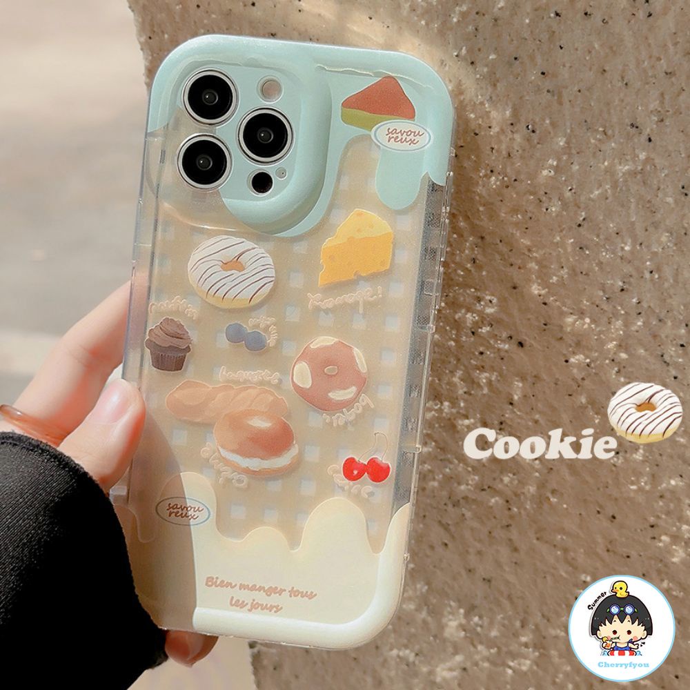 Ốp Điện Thoại TPU Mềm Chống Sốc Họa Tiết Bánh Donut Thời Trang Cho IPhone 11 12 13 14 Pro Max