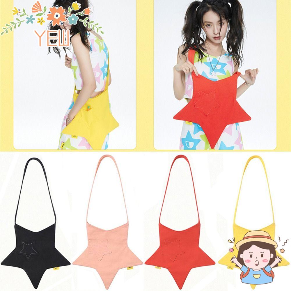 Túi Đeo Vai Bằng Vải Canvas In Họa Tiết Ngôi Sao Dành Cho Nữ