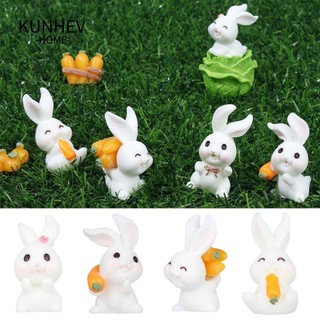 Kunhev mô hình thỏ trắng mini trang trí tiểu cảnh
