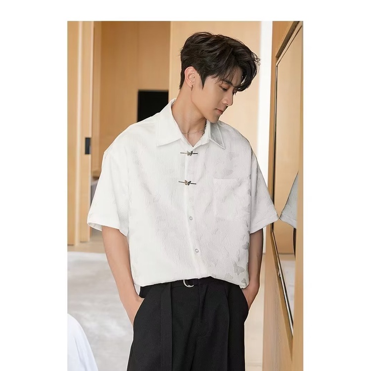 Áo Sơ Mi Tay Lửng Màu Trơn Thời Trang Mùa Hè Trẻ Trung Dành Cho Nam