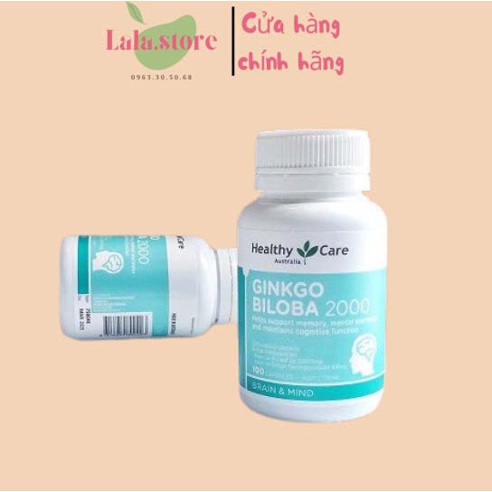 Bổ Não Healthy Care Ginkgo Biloba 2000 100 Viên, Thực Phẩm Chức Năng Úc Chính Hãng