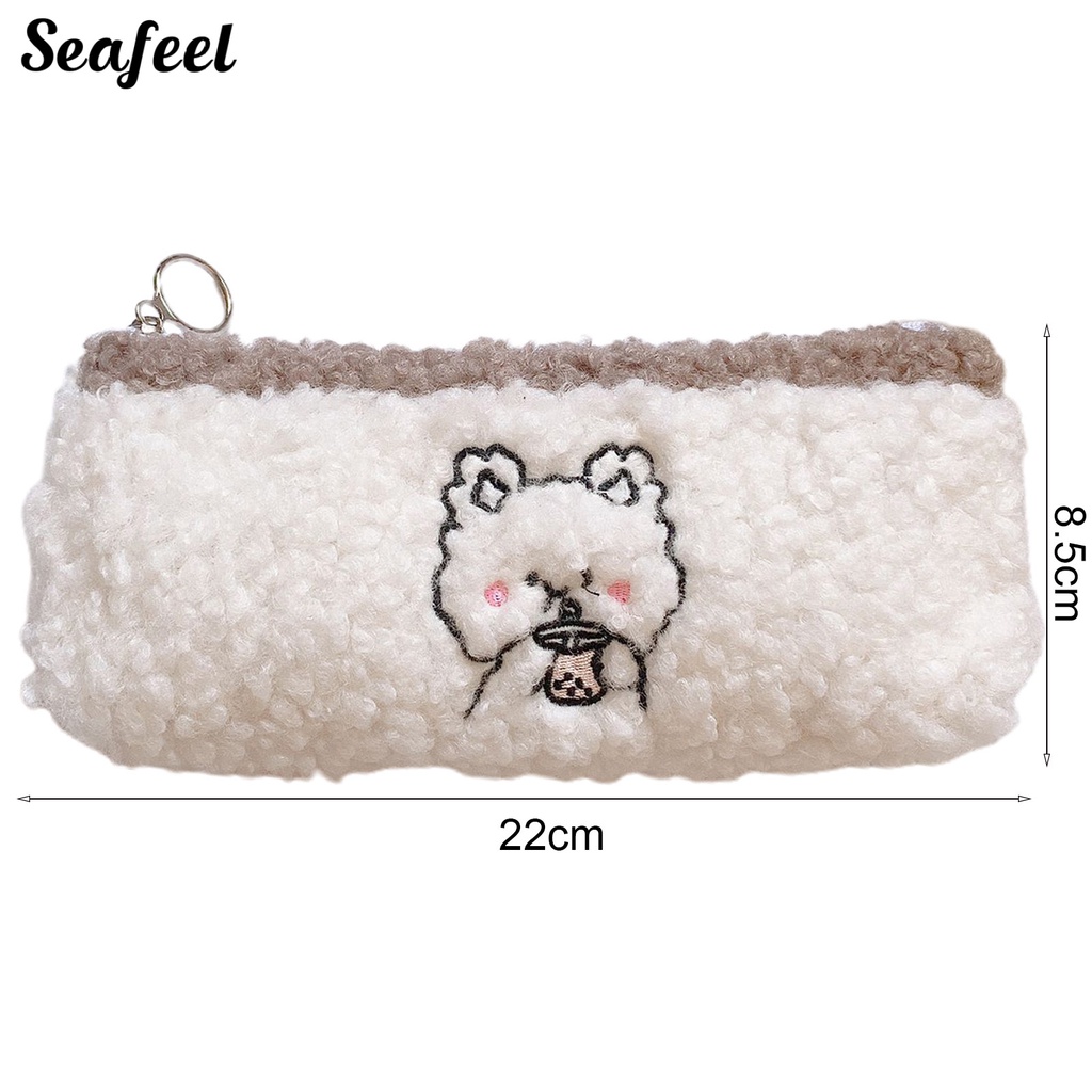 Túi Đựng Bút Chì Sức Chứa Lớn Có Khóa Kéo Hình Gấu Dễ Thương Tiết Kiệm Không Gian