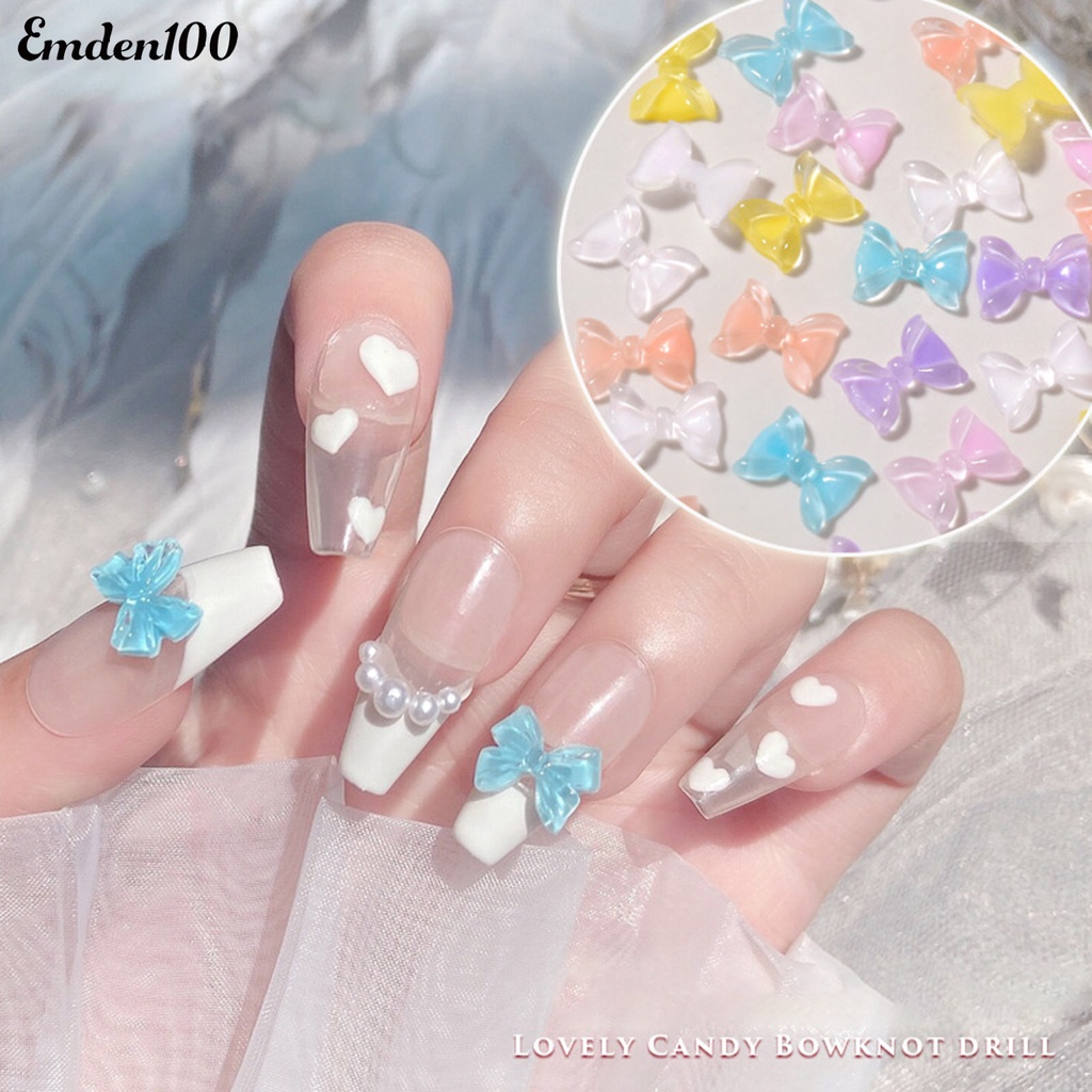 Set 50 Phụ Kiện Nơ Đính Trang Trí Móng Tay Nghệ Thuật