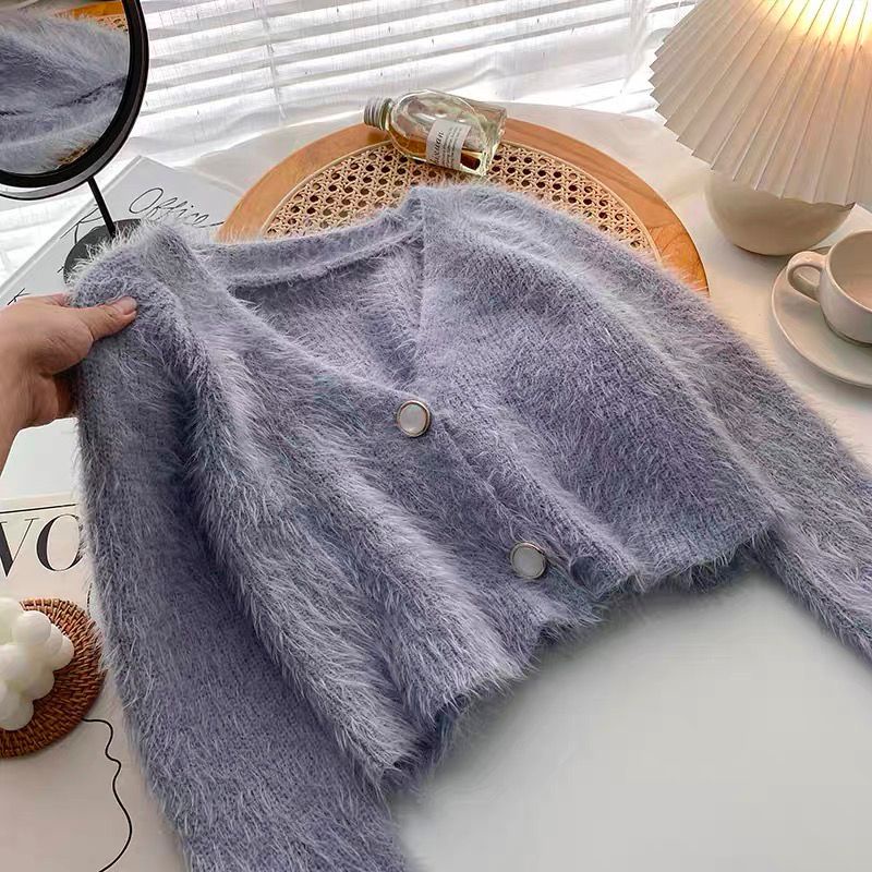 Áo Khoác Cardigan Cổ Chữ V Dáng Rộng Thiết Kế Mới Thời Trang Mùa Thu Theo Phong Cách Hàn Quốc Cho