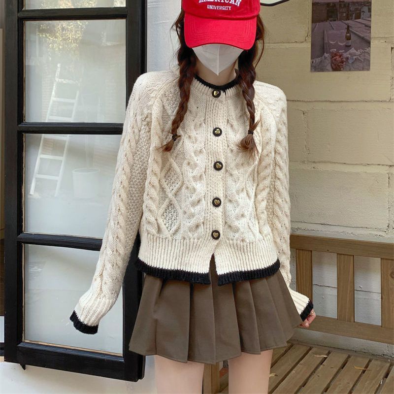 Áo Cardigan Dệt Kim Tay Dài Phong Cách Thời Trang Retro Hàn Quốc Mới