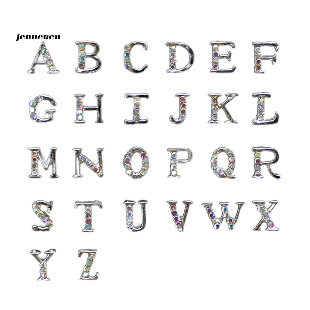 Set 26 Phụ Kiện Trang Trí Móng Tay / Móng Chân Chống Trượt In Chữ Đính Đá