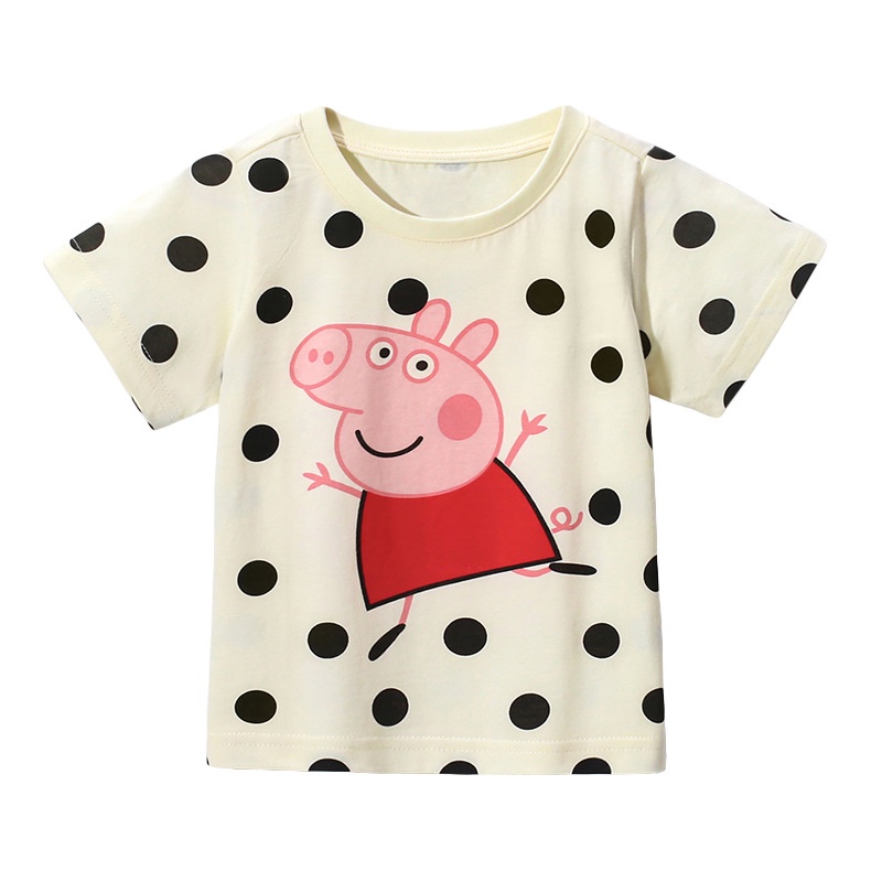 Áo Thun Cotton Ngắn Tay In Hình Gấu Cầu Vồng Phong Cách Mới Cho Bé Gái