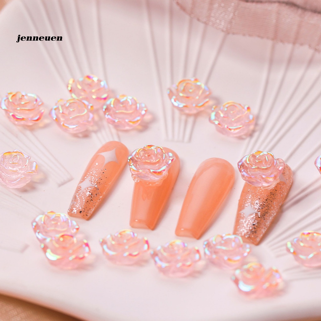 1 Túi Hạt Charm Hình Hoa Trà 3D Màu Sắc Sống Động Trang Trí Móng Tay