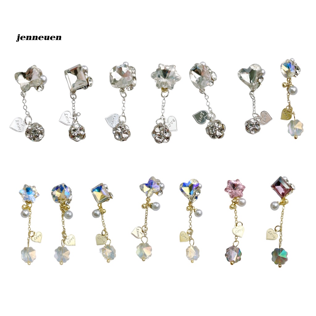 Hộp Hạt Pha Lê Giả Kim Cương Lấp Lánh Sang Trọng Dùng Trang Trí Móng Tay