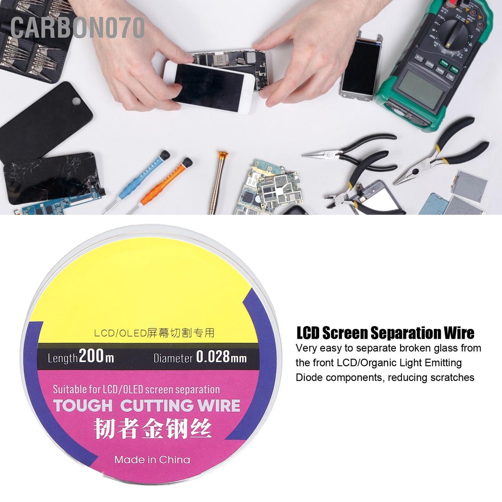 Carbon070 Dây cắt màn hình LCD điện thoại 200M bằng thép có độ cứng cao tách