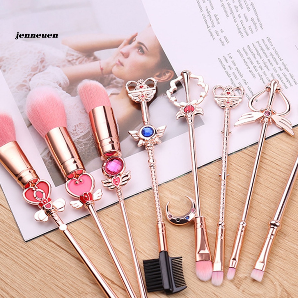 Set 8 Cọ Trang Điểm Cán Dài Họa Tiết Anime Cho Nữ