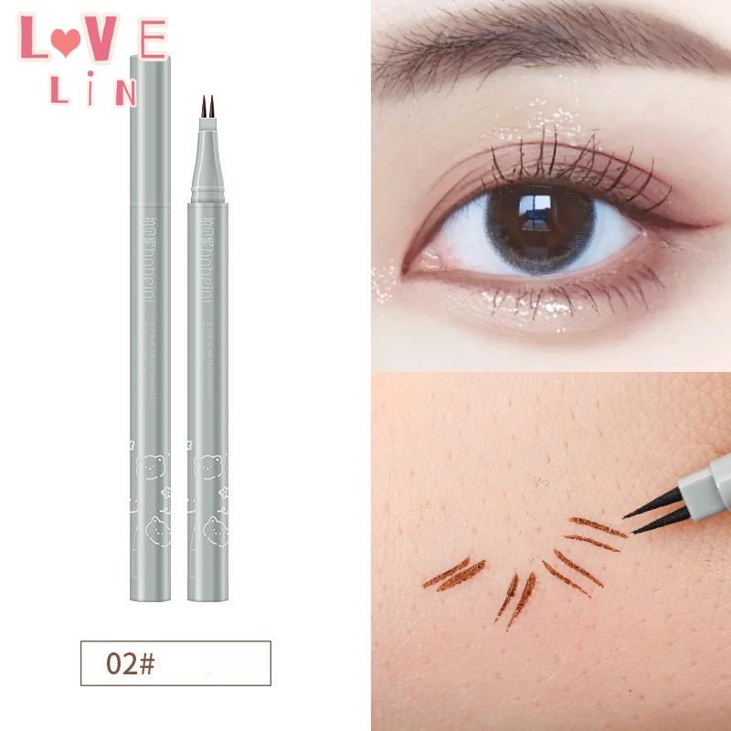 Bút Kẻ Mắt Dạng Lỏng Hai Đầu Lông Mi Mịn Màng Tự Nhiên Không Thấm Nước