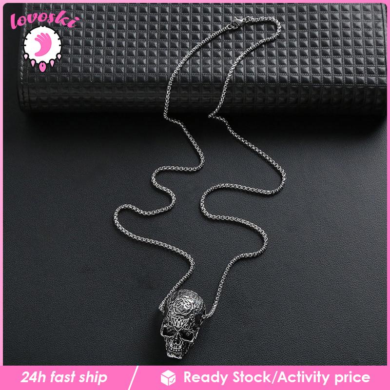 Vòng cổ Mặt Đầu Lâu Bằng Thép Không Gỉ Cá Tính