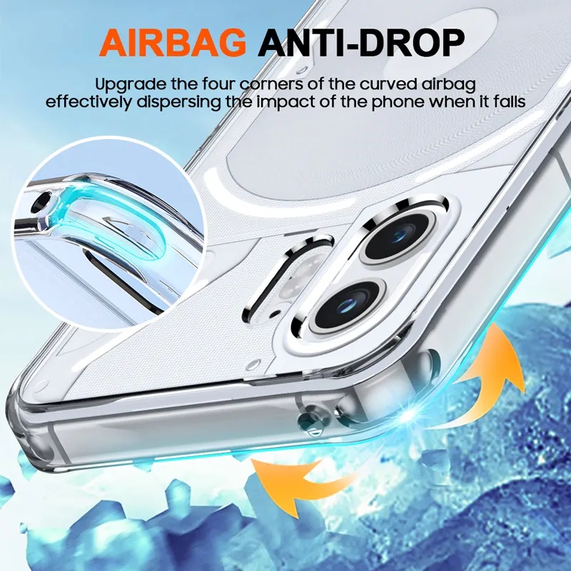1Set For Nothing Phone  6.7inch 5G A065 nothing2 nothingTwo Anti-drop Cover Clear Case + Screen tempered Glass + Camera Film Protector