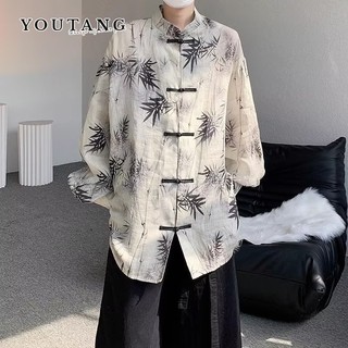 Áo sơ mi nam tay dài kiểu dáng trung hoa